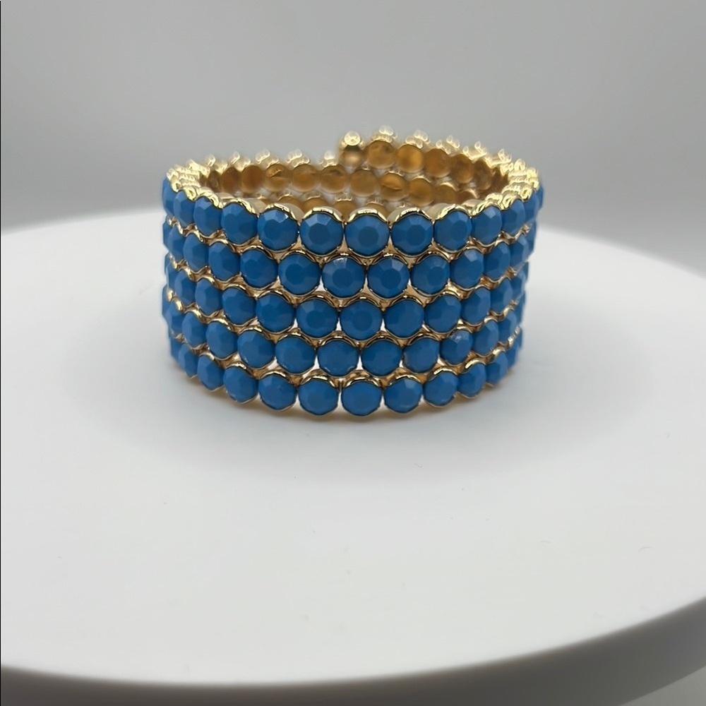 1345. Cara New York Blue and Gold Wrap Bracelet